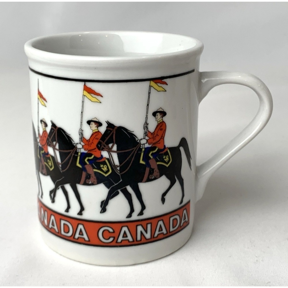 Canada Mounties Mug Ceramic White RCMP Musical Ride Royal Coffee Travel Souvenir